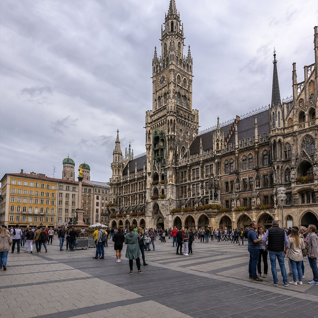 Marienplatz in München Ein Bild zum Thema Marienplatz in München im allgemeiner Kontext,Allgemeinwissen Kontext